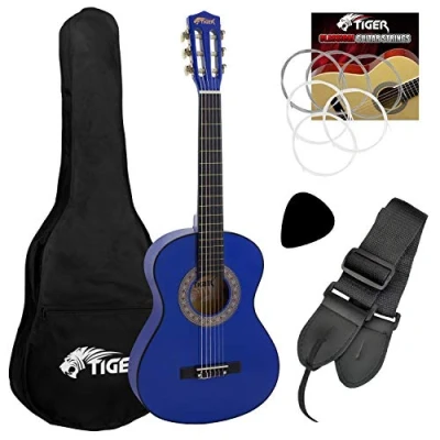 Image of TIGER CLG4 BL 3/4 Size Classical Spanish Guitar Pack Blue