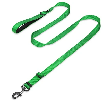 Image of Hyhug Pets Premium Upgraded Adjustable Length Lead with Durable Nylon and Super Soft Neoprene lined Handle for Medium Large Giant Dogs .(Large, Lime Green)