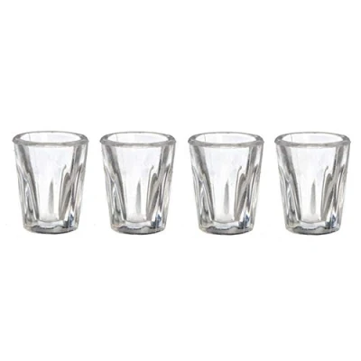 Image of Melody Jane Dolls House Miniature Pub Kitchen Dining Room Accessory 4 Bistro Tumbler Glasses