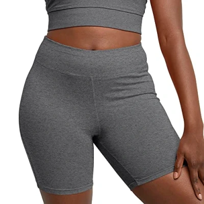 Image of Hanes womens Stretch Jersey Bike Short gray