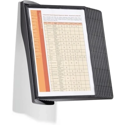 Image of Durable SHERPA STYLE Display Panel Wall Unit 10 Panels in Black Ideal for Storing and ing A4 Documents