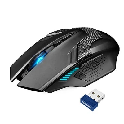 Image of TECKNET Wireless Gaming Mouse 2.4G Optical USB Computer Mice, 8 Buttons, 4800DPI Nano Receiver for Win11, Win10, Win8, Win7, Windows XP, Vista, MAC