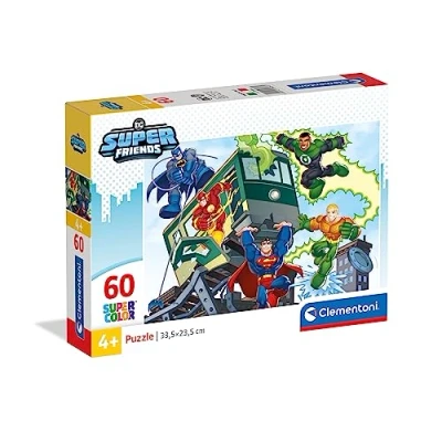 Image of Clementoni 26066 Supercolor Puzzle Dc Comics Super Friends 60 Pieces Jigsaw For Kids Age 5