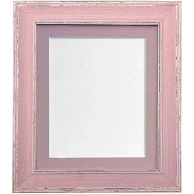 Image of FRAMES BY POST Scandi Vintage Distressed Pink Picture Photo Frame with Mount A3 For Image size A4