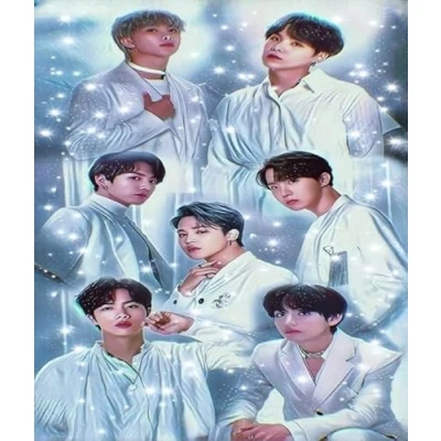 Image of GerRit DIY 5D Diamond Painting Kits for Adults Kids,BTS,Full Round Embroidery Cross Stitch Crystal Rhinestone Pictures Arts Craft Home Wall Decoration 30x40cm