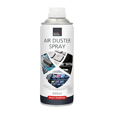 Image of 400ml Compressed Air Can Duster Spray Multi Purpose Cleaner Clean &amp; Protects Laptop, Keyboards, Printers, Electronics, PC Cleaning Computer Components