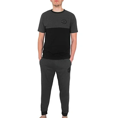 Image of Manchester United FC Official Football Gift Mens Premium Long Pyjamas Grey XXL