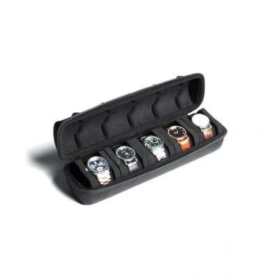 Image of AUKURA watch travel roll case, hard men&#039;s holder for and storage, storage box organizer, with carry handle, shock proof,smash proof protector