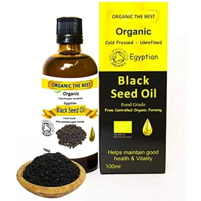Image of Organic Egyptian Black Cumin Seed Oil Cold Pressed Unrefined, Certified Nigella 100 ml (1 Unit)