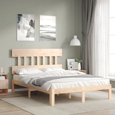 Image of Bed Frame without Mattress Small Double Solid Wood Pine vidaXL