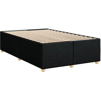Image of vidaXL Bed Frame without Mattress Black 120x190 cm Small Double Fabric