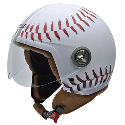 Image of NZI Zeta Graphics Motorcycle Helmet, Baseball, 55 56