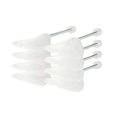 Image of Incutex 4 pairs of shoe trees plastic variable size UK 5 11, stretcher, shaper, transparent