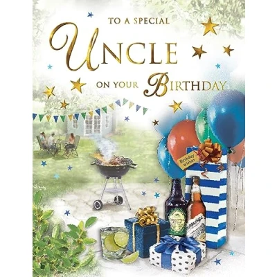 Image of Regal Publishing Special Uncle Birthday Card BBQ 8 x 6 inches