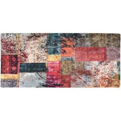 Image of vidaXL Rug Washable Patchwork 80x300 cm Multicolour Anti Slip