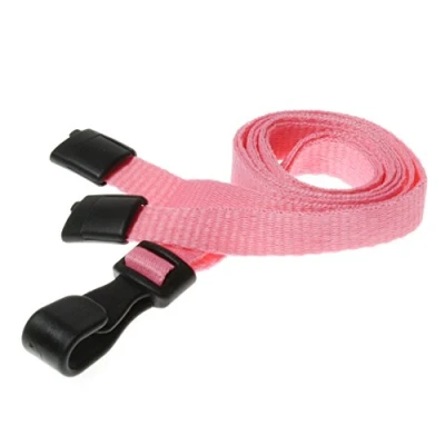 Image of Customcard ltd Safety Breakaway Neck Lanyard For ID Badge Holders With Clip Pack of 25 Pink
