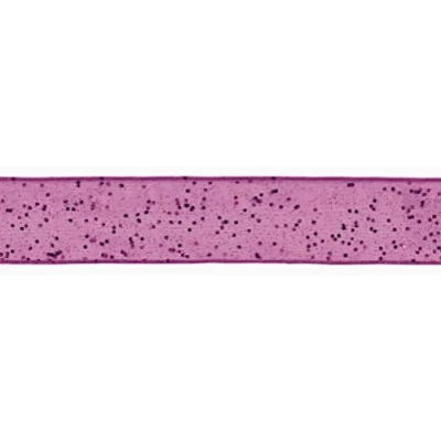 Image of 25mm Berisford Random Glitter Ribbon 72 Shocking Pink per metre