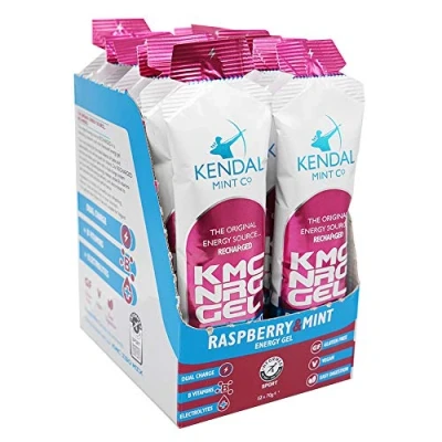Image of KMC NRG Gel: Refreshing Raspberry Mint Energy Gel 27g Dual Carb +Electrolytes +B Vitamins Informed Sport Vegan Gluten Free by Kendal Co (12x70g)