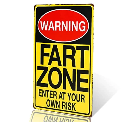 Image of dingleiever Warning Signs Fart Zone Enter at Your Own Risk Vintage