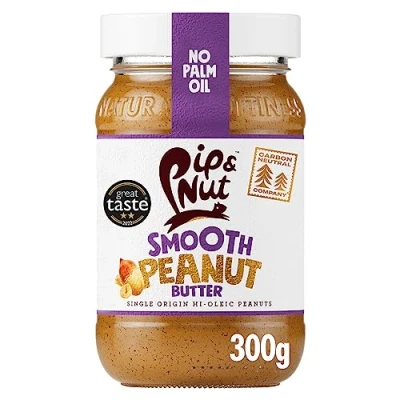Image of Pip &amp; Nut Smooth Peanut Butter (6 x 300g) Natural Butter, No Palm Oil, Added Sugar, Hi Oleic Peanuts, High in Unsaturated Fats, Gluten Free, Vegan, Dairy Free