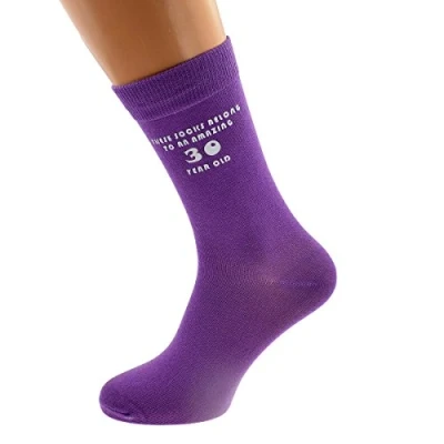 Image of These Socks Belong to An Amazing 30 Year Old PURPLE Womens for 30th Birthday Present