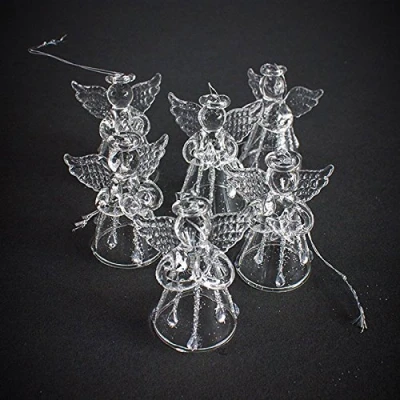 Image of Set of 6 Small Glass Angel Christmas Tree Decorations (4.5cm) by Heaven Sends