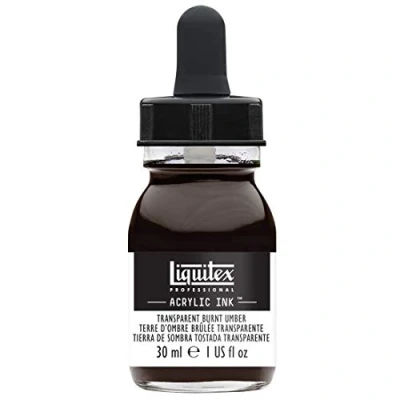 Image of Liquitex 4260130 liquid Professional Acrylic Paints Ink, Tuschen,30ml, high pigmented Airbrush Paint Umbra fired transparent