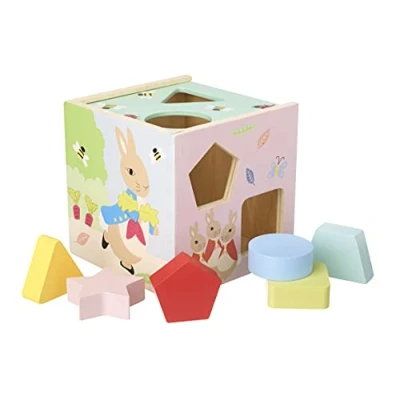 Image of Orange Tree Toys Peter Rabbit Wooden Shape Sorter Educational for 1 year old Toddler Montessori Early Development &amp; Activity Official Licensed Gifts