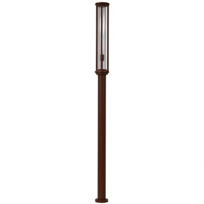 Image of Lucande path light Alivaro, rust coloured, aluminium, 220 cm, E27