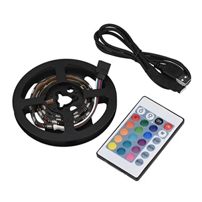 Image of Diyeeni 50cm LED Strip Lights USB RGB Strip, IR Remote 120 Wide Light Angle Waterproof with 24 Key Control(0.5m)