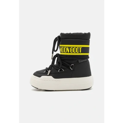 Image of Moon Boot JR PARK Unisex Laceup boots for kids, Size: 12.5K, Black Synthetics/nylon
