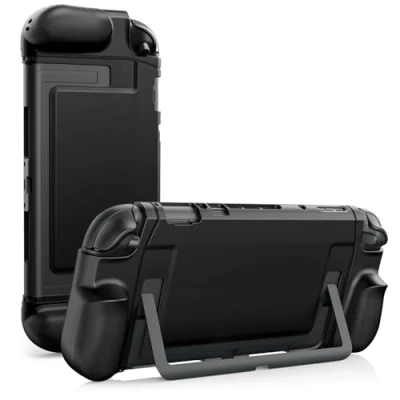 Image of TiMOVO Dockable Case for Nintendo Switch 2 2025, TPU Grip Protective Cover Accessories with Ergonomic Design Console &amp; JoyCon, Shock Absorption Anti Scratch Precise Cutouts, Black