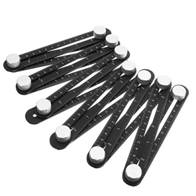 Image of ANCLLO Multi Angle Measuring Ruler 12 side Alloy Finder Template Tool Folding Brick Tile Wood Corner Positioning Tools