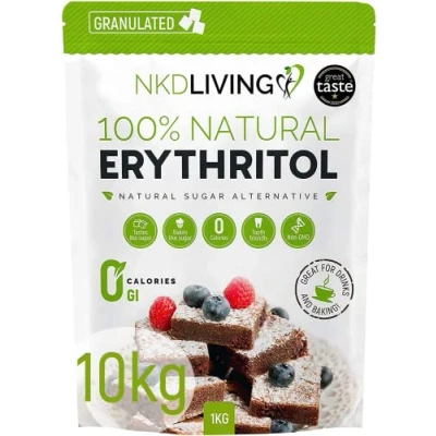 Image of NKD Living 100% Natural Erythritol 10 Kg Zero Calories Sugar Replacement (5 x 2kg Bags)