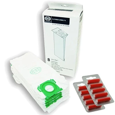 Image of Sebo Ultrabag Airbelt Komfort K1 K3 Vulcano Genuine Vacuum Cleaner Bags (Pack of 8 + 10 Fresheners)
