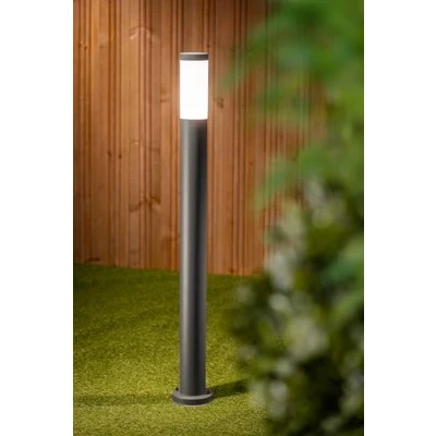 Image of CGC Lighting Stainless Steel Silver Outdoor Post Bollard Outdside Light Indoor Garden Patio Porch Door Conservatory Decking Shed (Grey Large)