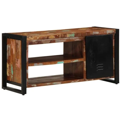 Image of vidaXL Shoe Bench Multicolour 100x40x50 cm Solid Wood Reclaimed