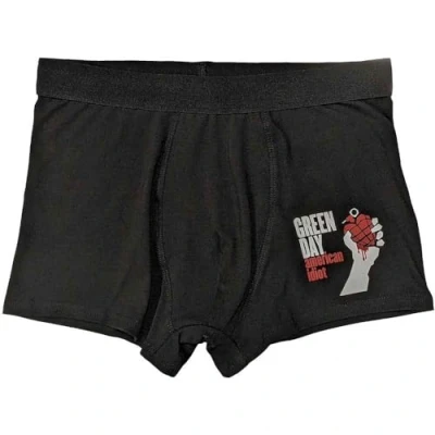 Image of SOCKSHOP Music Collection 1 Pack Green Day Boxer Shorts Black Large