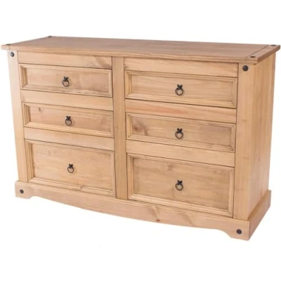 Image of Core Products, Corona Waxed Pine 3+3 Drawer Wide Chest