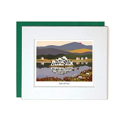 Image of &quot;Isle of Ewe&quot; Mounted Greeting Card by Thomas Joseph I Love You Sheep