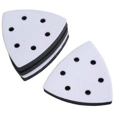 Image of 4PCS 93mm 6 Holes Hook Soft Interface Pad Triangle Sanding Loop Sponge Cushion for Machines Impact Resistant Noise Reduction