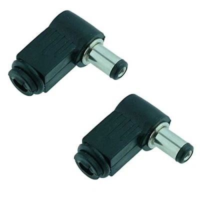 Image of 2.5mm x 5.5mm Male Plug Right Angle L Jack DC Power Tip Connector (Pack of 2)