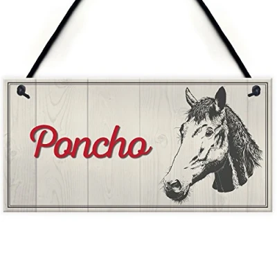 Image of RED OCEAN Personalised Horse Pony Name Plate Stable Door Hanging Plaque Custom Barn Sign