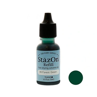 Image of Tsukineko StazOn Ink Refill .5oz Forest Green SZR 099