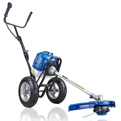Image of Hyundai 17&quot;/43cm 52cc Petrol Wheeled Grass Trimmer, Compact and Portable with Foldable handles, 1200ml fuel tank, 3 Year Warranty