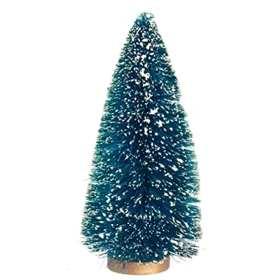 Image of Melody Jane Dolls House Snowy Fir Tree 6&quot; Hemp Miniature Garden Christmas Accessory 1:12