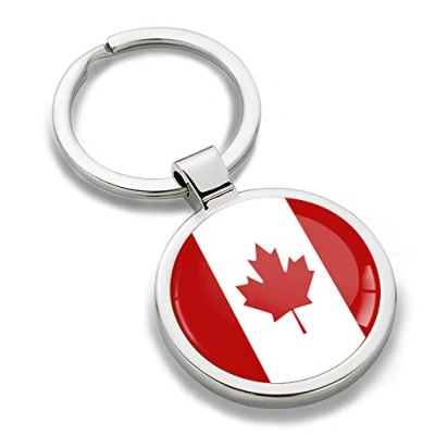 Image of Biomar Labs® 3D Metal Canada National Flag Keyring Key Ring Accessories Men Women Keychain Gift KK 184