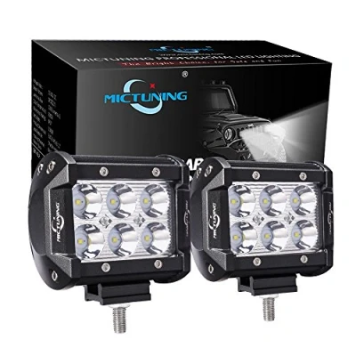 Image of MICTUNING LED Light Bar Spot Pods 1260lm Off Road Driving Fog Lights,2PCS 4 Inch 18W Floodlight Work for Car Tractor Trucks SUV ATV Boat
