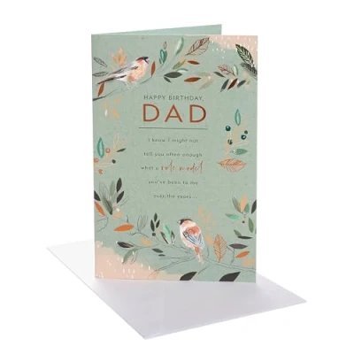 Image of UK Greetings Birthday Card for Dad Birds &amp; Branches Design