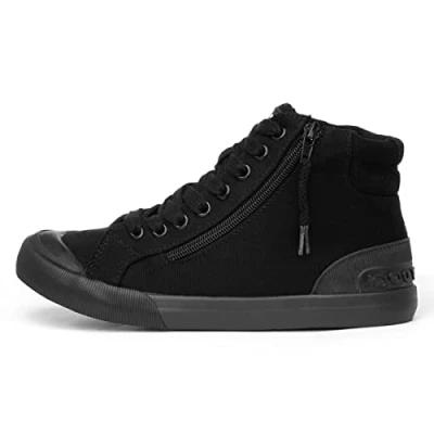 Image of Rocket Dog Jazzin Hi Top Womens Black Canvas Size 4 UK
